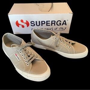 Superga Women’s Sz 8.5 Gray Canvas Sneakers Shoes